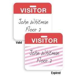 ONEstep TIMEbadge Manually-Issued Clip-On Expiring Visitor Badges (1-Day) - 500/Pkg.