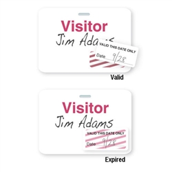Manual Clip-On "Visitor" Cardbadge With Expiring TIMEtoken (sold separately)- 1000/Pkg.