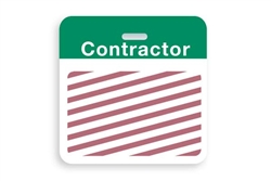TIMEbadge Clip-on BACKpart With Printed Green "Contractor" Header - Half-Day/One-Day - 500/Pkg.