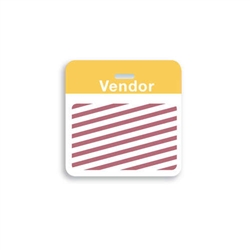 TIMEbadge Clip-on BACKpart With Printed Yellow "Vendor" Header - Half-Day/One-Day - 500/Pkg.