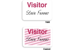 "Visitor" (One-Day) Manual FRONTpart - Expiring Timebadge Pre-Printed - 1000/Pkg.