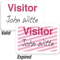 "Visitor" (Half-Day) Manual FRONTpart - Expiring Timebadge Pre-Printed - 1000/Pkg.