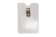 Clear Vinyl Vertical Badge Holder With Clip - Credit Card/Data Size  - 100/Pkg.