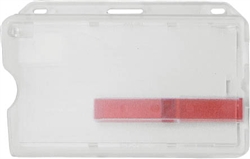 Frosted Horizontal Rigid Poly Access Card Dispenser With Red Extractor Slide - Credit Card Size - 100/Pkg.
