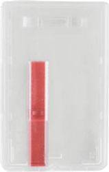 Frosted Vertical Rigid Poly Access Card Dispenser With Red Extractor Slide - Credit Card Size - 50/Pkg.