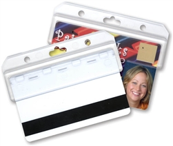 Frosted Rigid Plastic Horizontal Easy Access Half Card Holder - Credit Card Size - 100/Pkg.
