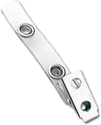 Clear 2 3/4" Vinyl Strap Clip with 2-Hole Stainless Steel Clip - 500/Pkg.