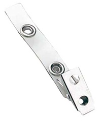 Clear 2 3/4" Vinyl  Strap with 2-Hole Nickel Plated Steel Clip - 100/Pkg.