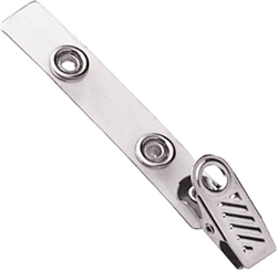 Clear 2 3/4" Vinyl Strap Clip with 1-Hole Ribbed-Face NPS Clip - 100/Pkg.