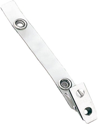 Clear 3 1/2" Vinyl  Strap with 2-Hole Nickel Plated Steel Clip - 100/Pkg.