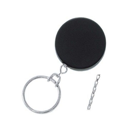 Black  /Chrome Heavy Duty Badge Reel With Chain Cord, Split Ring & Belt Clip - 25/Pkg.