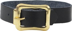 Black Genuine Leather "Executive" Luggage Strap with Brass-Plated Buckle, 3 Holes - 100/Pkg.