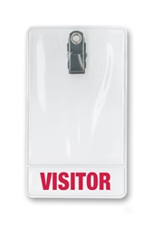 Premium Clear Vinyl Vertical Display Holder With Clip - Credit Card Size - 100/Pkg.